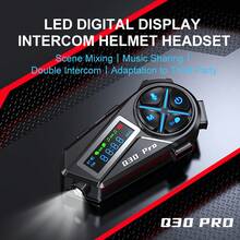 1pc/2pcs Headset Bluetooth Nirkabel Helm Motor Q30 Pro, Dengan Layar LED, Interkom 500m, Berbagi Musik dan Pencampuran Adegan - Baterai Kapasitas Besar 1000mAh, Desain Ergonomis untuk Sepeda Motor, Sepeda, Olahraga - Hadiah Ideal untuk Penggemar, Perangkat Komunikasi Sepeda Motor, Gadget Modis, Konstruksi Tahan Lama, Cocok untuk Helm Setengah/Penuh, Pilihan Utama untuk Perlengkapan Berkendara Luar Ruangan (Mendukung Interkom Lintas Merek, Kompatibel dengan Interkom Headset Bluetooth Biasa, Dapat Diadaptasi ke Headset Bluetooth Pihak Ketiga) - Q30 Pro - View 4