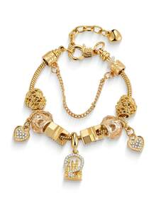 1条Y2K复古风手链，1条梦幻城堡手链，1条水钻爱心手链 - 彩色 - 查看 7