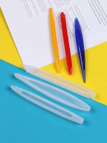 Set de 3 moldes de resina, que incluye molde de silicona con forma de bolígrafo, molde de resina epoxi, molde para colada de resina, adecuado para manualidades de resina DIY (Recambio de bolígrafo no incluido) - Blanco - Ver 11