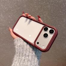 Simple Transparent Acrylic Phone Case Compatible With IPhone 17 Pro Max/17 Pro/17 Air/17/16 Pro Max/16/16 Pro/16 Plus/16E/15/15 Plus/15 Pro/15 Pro Max/11/12/13/14 Pro Max/11 Pro/11 Pro Max/12 Pro/12 Pro Max/13 Pro/13 Pro Max/7 Plus/14 Pro/14 Pro Max/14 Plus Hard Case - Burgundy - View 10