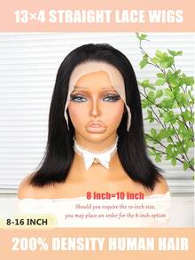 Elegant Natural Black Short Bob Wig For Women - 16 Inch,Hair With Side Part, Perfect For Daily Wear & Cosplay, Face Shaping, Head Cover, Party Wig 1B Bob Wig Human Hair 13x4 Frontal Lace Wig Transparent Lace Front Wigs Human Hair Pre Plucked With Baby Hair Straight Wig Human Hair 200% Density Human Hair Bob Wigs With Baby Hair Middle Part Lace Wigs Natural HairLine Wigs For Women - SNatural - View 3