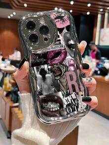 Lips Lip Patchwork Painted Electroplated Cream Texture Painted Soft Case Compatible With IP17/IP17PROMAX/Iphone16//Iphone16pro/Iphone16promax/Iphone15/ XR /7p8p/P12promax/P13promax/P14PROMAX /P13/P14/P11/P12/P14 Women Soft Anti-Fall XS/S/XSMAX/78GES2, Cute & Fashionable Thick Phone Case Cover - Multicolor - View 6