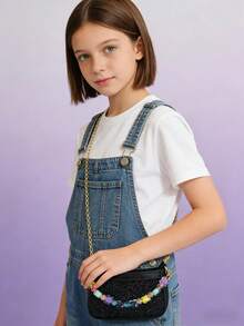 Kids Sequin Crossbody Bag, Girls Small Messenger Bag, Holiday Gift, Fashion Princess Coin Purse, Gold/Silver/Pink/Black Mini Bag - Multicolor - View 2