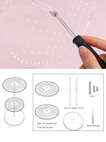 Minimalist Wooden & Plastic Jewelry Storage Box, Earring Organizer Display - Multicolor - View 10