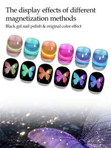 双猫眼凝胶指甲油套装 - 足部、手部和指甲护理美甲套装，包含6瓶双猫眼凝胶指甲油和1根磁性棒。需配合LED美甲灯使用。在家即可打造沙龙级美甲效果。适合专业美甲师和美甲爱好者。高品质凝胶，时尚美甲，每瓶7毫升。 - 彩色 - 查看 7