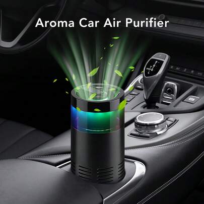 Hailicare Car Air Freshener, Car Aromatherapy Diffuser, Mini Car Air Purifier Quickly Purifies And Removes Smoke, Dust, Pet Odor, Portable LED Atmosphere Light Car Air Freshener, Car Air Purifier With Fragrance Sticks Suitable For Spaces Up To 5 Sq.M. Such As Office, Bedroom And Car, Perfect Gift For Birthday And Housewarming