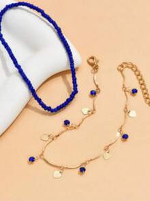 1 Set Summer Versatile Retro Casual Ocean Style Layered Anklet, - Multicolor - View 2