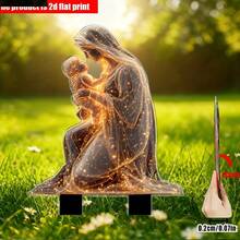 2D Flat, 1pc Virgin Mary & Jesus Garden , Waterproof & Snowproof Acrylic Outdoor/Indoor Decor With Lighting Effect, Durable Plastic Lawn , Suitable For Christmas & Easter - C - View 7