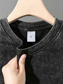 Retro Vintage Menswear Gift Movie Fans Top Apparel Classic Cotton Designer Shirts, Graphic Tees, Men Gifts, ,Graphic Streetwear T-Shirt Fabric Seamless - 黑色 - 查看 2