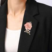 This Is A Charming And Elegant Bridal Brooch. The Fabric Rose Brooch Can Be Worn On Suits, Shirts, And Is Suitable For Daily Outings, Wedding Ceremonies, Balls, Parties, And Business Meetings. It Also Makes A Great Gift For Valentine's Day And Mother's Day. - Multicolor - View 5