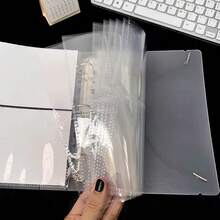 10pcs A5 Loose Leaf Photo Card Holders, Double-Sided 1/4 Pocket Design, Top-Loading, Transparent K-Pop Film Card Loose Leaf Album Refill Pages - Clear - View 3