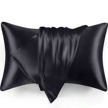 2 luksusowe, jedwabiste, miękkie poszewki na poduszki – oddychające i przyjazne dla skóry, przyjemne w dotyku, z jednokolorowym zapięciem kopertowym – nadają się do prania w pralce, poszewki na poduszki dla jednej osoby o satynowym wykończeniu, prezent świąteczny, odpowiednie na każdą porę roku - Wielokolorowe - Zobacz 8