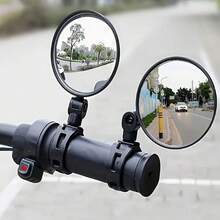 Adjustable Rotating Bicycle Rearview Mirror - Enhances Road Safety And Visibility, Bike Side Mirror, Cycling Helmet Mirror, Durable, Suitable For Outdoor Enthusiasts, Round - Black - View 1