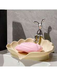 1个创意皂碟，沥水皂托，贝壳造型皂架，浴室皂架，肥皂收纳架，浴室配件 - 無 - 查看 3