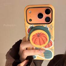 Pumpkin Magnetic Phone Holder, Multifunctional Folding Air Cushion Stand, Phone Case Accessory - Multicolor - View 1