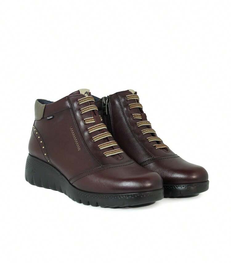 Women Ankle Boots & Booties - 酒紅色 - 查看 2