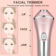 Hatteker Elektrischer Rasierer 3-in-1 Geeignet für Gesicht Kinn Arme Beine Achseln Tragbare Schmerzlose Drahtlose Bikini Elektrische IPX7 - Pink - Übersicht 7