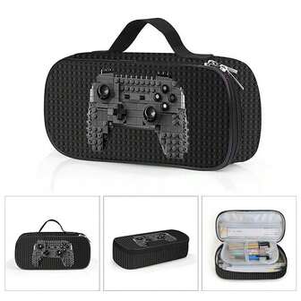 Estuche de lápices con compartimentos y estampado unisex, puede contener lápices, llaves, teléfonos, monedas, artículos pequeños, adecuado para la escuela, el hogar, regalos, vacaciones, festivales (vuelta al colegio, Navidad)