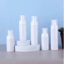 1pc Mousse Foam Bottle With Brush, White Cleansing Foam Bottle, Silicone Brush, Refillable Foam Bottle, Mousse Pump Bottle Container (100ml/150ml/200ml) - White - View 4
