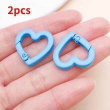 2pcs 21x22mm Mixed Heart Shaped Metal Findings DIY Bracelet Necklace Earring Components For Crafts Jewelry Making Supplies - Multicolor - View 16