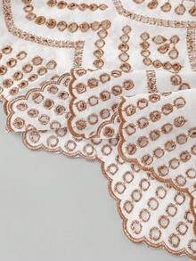 EARO 女士白色长款刺绣半身裙，松紧腰设计，休闲无弹面料，时尚宽松，优雅百搭 - 白色 - 查看 5