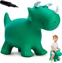 TOY Giraffe Bouncy Horse Hopper For Toddlers, Bouncy Animals Jumping Horse, Inflatable Ride On Bouncer Hopping Toys Gifts For Boys Girls 18 Months 2 3 4 5 6 Years Old - 綠色彈跳恐龍 - 查看 12