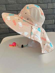 Mũ chống nắng mùa hè cho trẻ em, mũ tai bèo rộng vành thoáng khí bằng lưới, mũ choàng đi biển cho bé chống nắng. - mũ - Xem 6