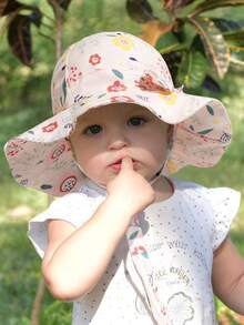 1顶女婴夏季宽檐UPF50+防晒帽 - B - 查看 5