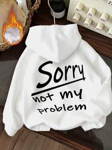 <<Lo siento, no es culpa mía». Druck eines handgeschriebenen Briefes in Schwarz. Unisex-Hoodie für Herbst/Winter mit extra dickem und warmem Futter, verstellbarem Kordelzug und Taschen an den langen Ärmeln. Kon - Weiß - Übersicht 1