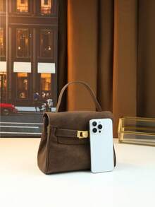 New Arrival College Style Women's Handbag, High-End Niche Design Matte Small Tote Bag - Coffee - View 7