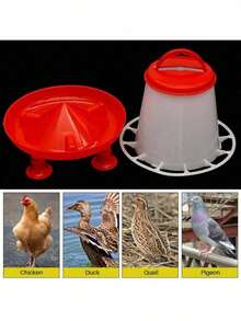 1/1.5/3/5/9公斤容量自动鸡饲料和饮水器，家禽喂食和饮水设备，适用于鸡、鸽子、鹌鹑、农场动物的饲料/水桶，无人值守喂食和饮水装置 - 餵食器 - 查看 2