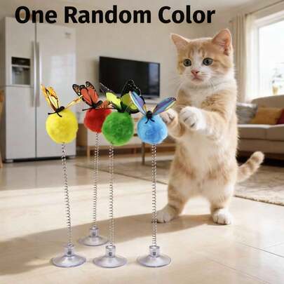 两包猫玩具，内含随机颜色的弹簧毛绒球。互动游戏必备，是猫咪在家自娱自乐、放松身心的理想之选。适合多种猫咪品种。