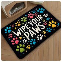 1pc "Wipe Your Paws" Pattern Dog Feeding Mat - 2D Flat Print Non-Woven Flannel, Easy-To-Clean Pet Bowl Pad For Cats &Amp;   Hounds, Perfect Home Use Gift Idea With Holiday Decorations. - 2D Flat Print Nonwoven Flannel - View 8