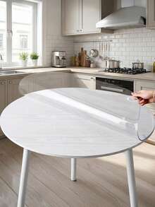 Clear PVC Table Cover For Round Tables, Waterproof, Oil & Heat Resistant, Soft Flexible Glass-Like Mat For Desk & Furniture Protection - Transparent - View 1