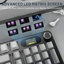 ATTACK SHARK X98PRO 无线机械键盘，2.4GHz/USB-C/蓝牙5.0，支持热插拔，侧印PBT键帽，适用于PC的机械游戏键盘 - 彩色 - 查看 6