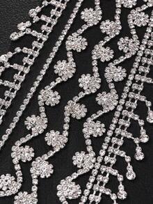 Rhinestone Tassel Forehead Pendant Headpiece, Fashionable European And American Style Stage Performance Hair Accessory, Hair Chain, Bride To Be, Party, Hair Accessories For Women - Gold - 查看 7