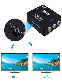 Convertidor De HDTV A RCA - AV Audio Vídeo Adaptador Para TV - Negro - Ver 4
