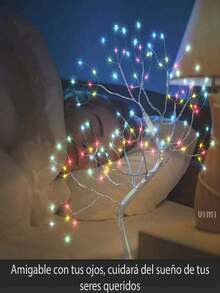Lámpara De Noche Árbol Bonsái De 108 Luz Led Con Botón Táctil Decoración Interior y Mesa - Multicolor - Ver 5