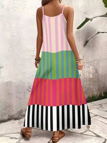 Long Spaghetti Strap Dress One Piece Casual Sexy Spring, Summer, And Autumn Backless Knitted Fabric Holiday School Vacation - Nhiều màu - Xem 4