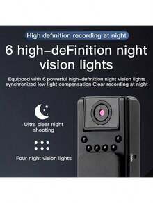 Cámara mini Full HD 1080P - Cámara de video inteligente portátil con visión nocturna, lente rotativa 180°, compatibilidad de audio, expansión de tarjeta TF, adecuada para aventuras al aire libre, viajes, monitoreo, grabación deportiva, ligera, portátil, estructura, ideal para entusiastas del deporte - Negro - Ver 11