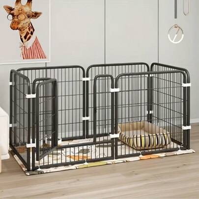 1pc Heavy-Duty Iron Pet Cage & Playpen For Small To Large Dogs And Cats - Sturdy Metal Kennel With Arched Door, Spacious Interior, Easy Assembly, Indoor/Outdoor Use, Secure Locking Gate & Durable Frame - Ideal For Puppies, Kittens, Small Breeds