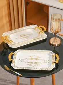 1个亚克力多用途托盘，适用于厨房、餐厅、客厅，可盛放茶具、玻璃器皿、糖果、饼干、面包，也可用于婚礼、派对、礼品、生日、庭院等场合。 - 彩色 - 查看 6