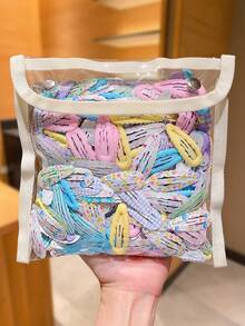 5pcs Cute Floral Print Hair Clips For Women, Fashionable And Sweet Hair Accessories, Suitable As Gift For Girls To Tidy Bangs - Multicolor - View 6