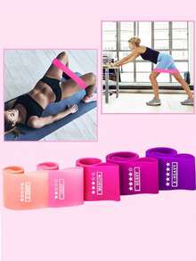 1 Set Resistance Bands, Yoga Pilates Elastic Circles, Exercise Resistance Bands, Women Workout Elastic Circles, Thin Resistance Circles, Elastic Booty Bands, Mini Resistance Circles - Multicolor - View 9