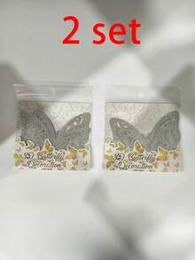 12pcs/Set 3D Hollow Butterfly Wall Stickers, Fridge Magnets, Wall Decor Stickers, Cake Decorations, Wedding Decorations, Living Room Home Decor, Gender Reveal Party Decorations, Bedroom Decor, Christmas Decorations, Halloween Decorations - Multicolor - View 16