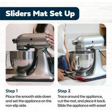 Cooks Innovations: Original 3 Pack Kitchen Countertop Appliance Sliders Mat - Scratch Protecting And Heat Resistant Easy Moving Slider Mats For Countertop Appliances - Coffee Maker Air Fryer Blender - Charcoal - View 8