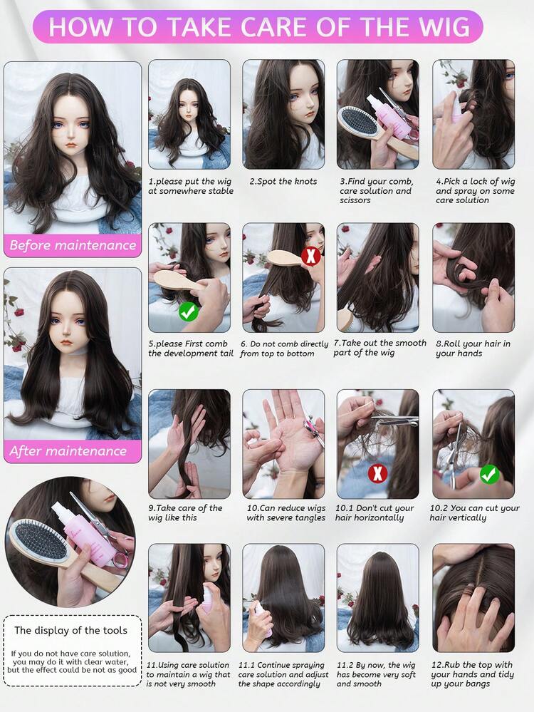 alicegarden 1pc Heat-Resistant Synthetic Wig, Black To Brown Gradient Middle Part Style, Fiber Material, Natural And Realistic, Perfect For Daily Wear. (Accessories Not Included) - Black-brown - View 7