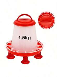 1/1.5/3/5/9公斤容量自动鸡饲料和饮水器，家禽喂食和饮水设备，适用于鸡、鸽子、鹌鹑、农场动物的饲料/水桶，无人值守喂食和饮水装置 - 餵食器 - 查看 13