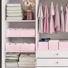 Juego de 10 Organizadores para Cajones,Separadores Plegables para Armarios para Organizar Ropa Interior,Calcetines,Corbatas,Bufandas y Mucho Más (Rosa) - Rosa - Ver 7