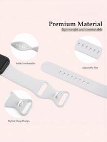 1条男女通用硅胶运动表带，兼容 38mm 40mm 41mm 42mm 44mm 45mm 46mm 49mm，舒适透气，适用于Series 11 10 9 8 7 SE3 6 5 4 3 2 1 Ultra 3/2/1，适合日常佩戴和健身，智能手表表带配件，送给男士、女士和朋友的绝佳礼物，休闲运动表带，兼容，替换表带。 - 白色 - 查看 5